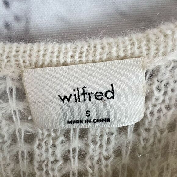 Wilfred Women's White Open Knit Pullover Sweater Size S Long Sleeve - Picture 4 of 7